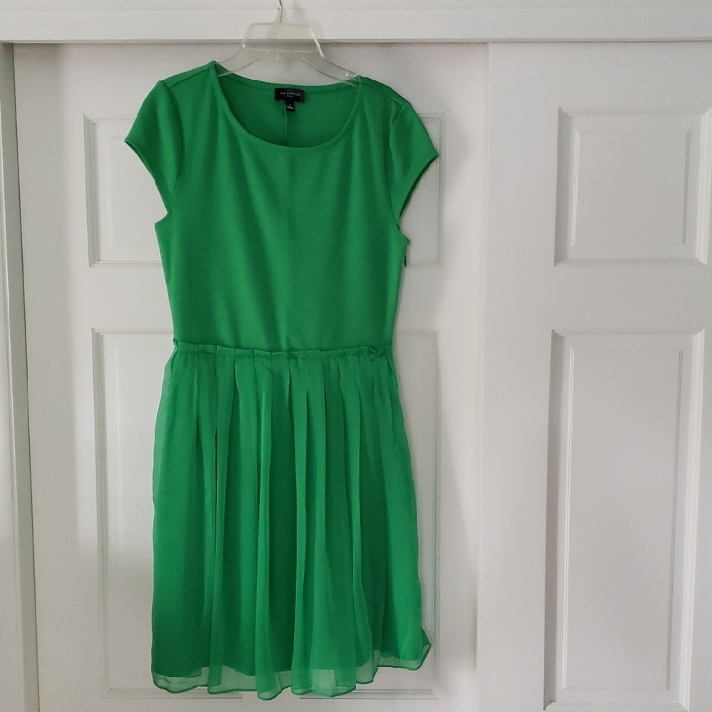 The Limited Green Pleated Dress